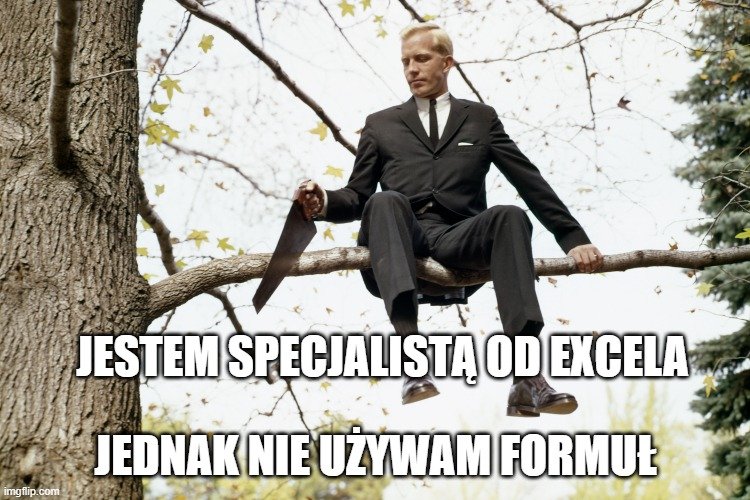 brak znajomości formuł w excelu
